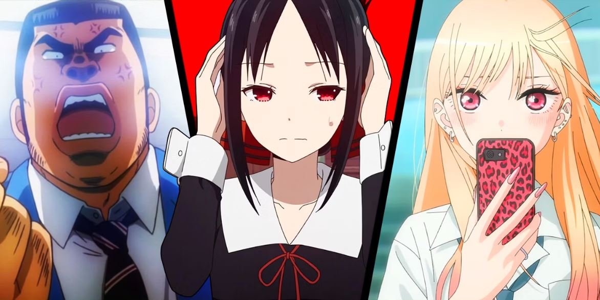 My Love Story!!, Kaguya-sama Love Is War, and My Dress-Up Darling (Credits: Crunchyroll)