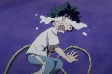 Deku crying in My Hero Academia anime