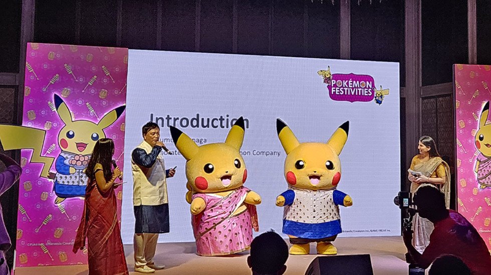 Pikachu in kurta and sari