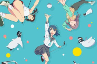 Key visual featuring main characters reaching from different directions to catch a golf ball